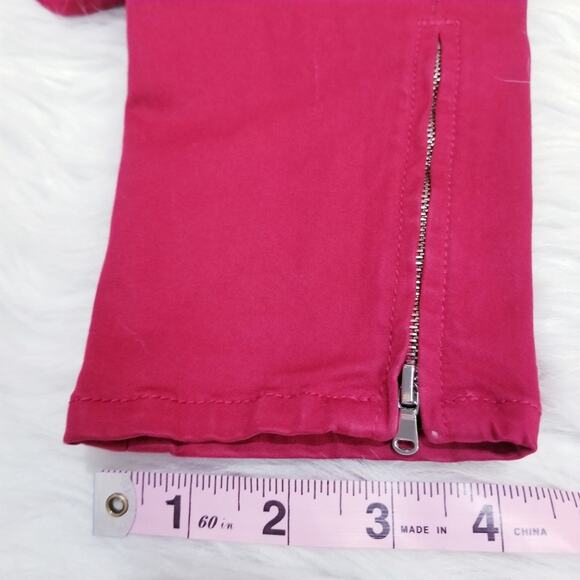 J Brand Red Burn Ankle Crop zippers Slim Skinny - Picture 7 of 8